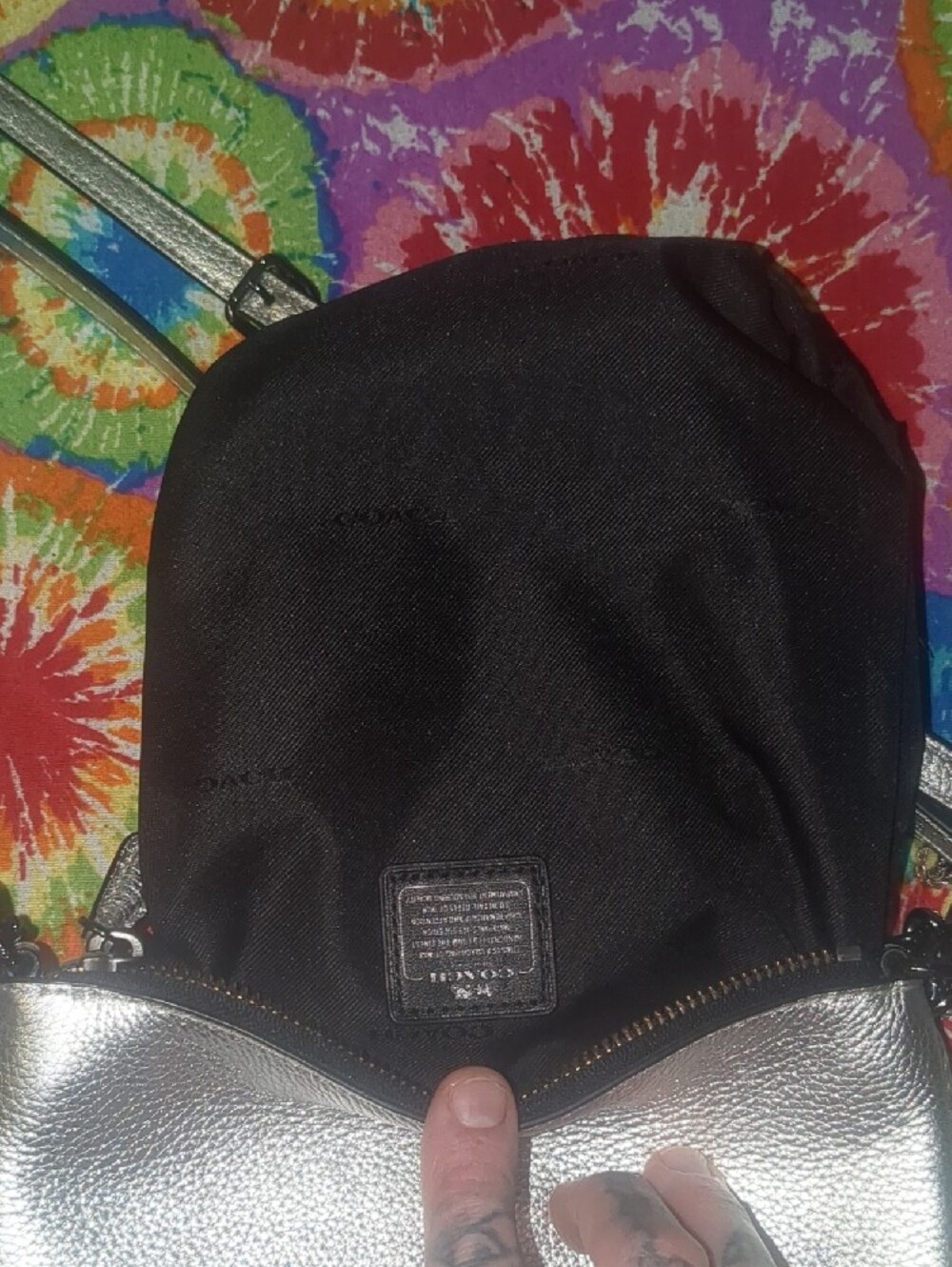 Coach Silver Metallic Crossbody Bag - Picture 12 of 13